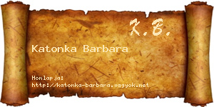 Katonka Barbara névjegykártya